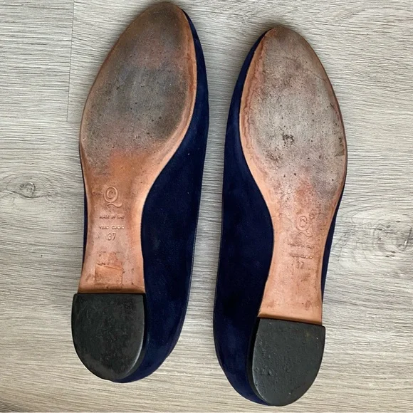 Alexander McQueen GUC Women's Blue Sequin Skull Loafers - Picture 2 of 4